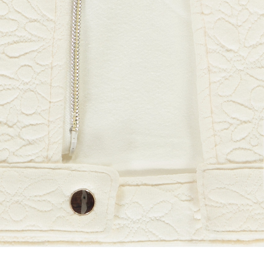 Chaqueta de felpa jacquard floral para niña 