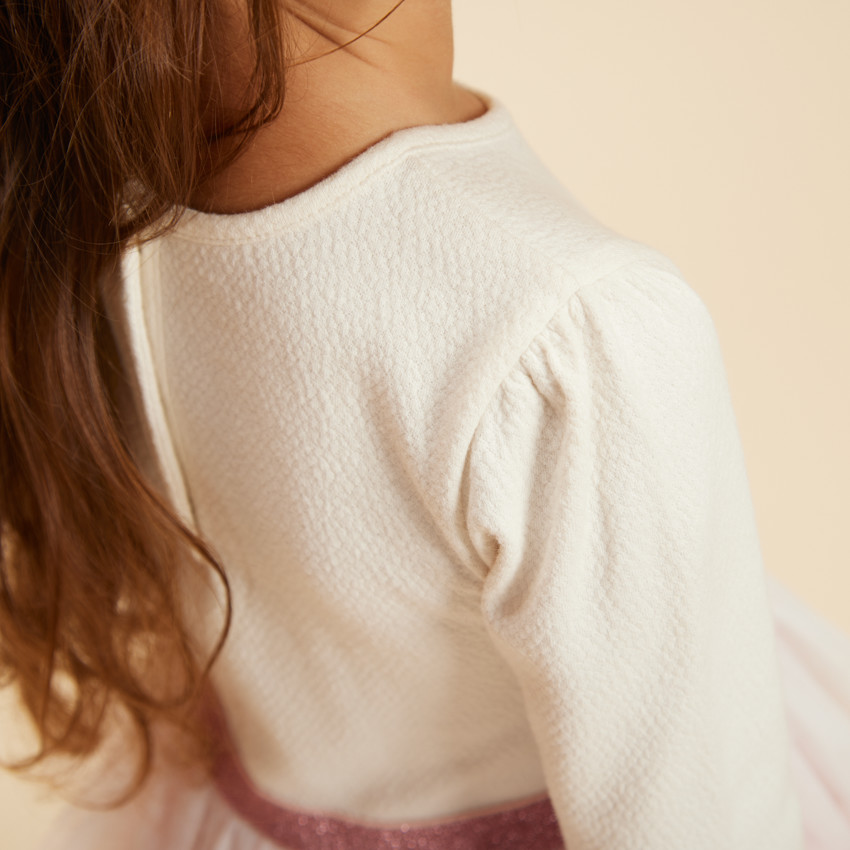 Robe effet 2 en 1 avec jupon en tulle pour bébé fille 