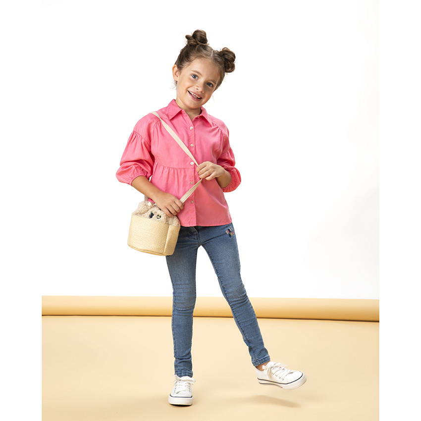 Pantalones vaqueros bordados para niña 