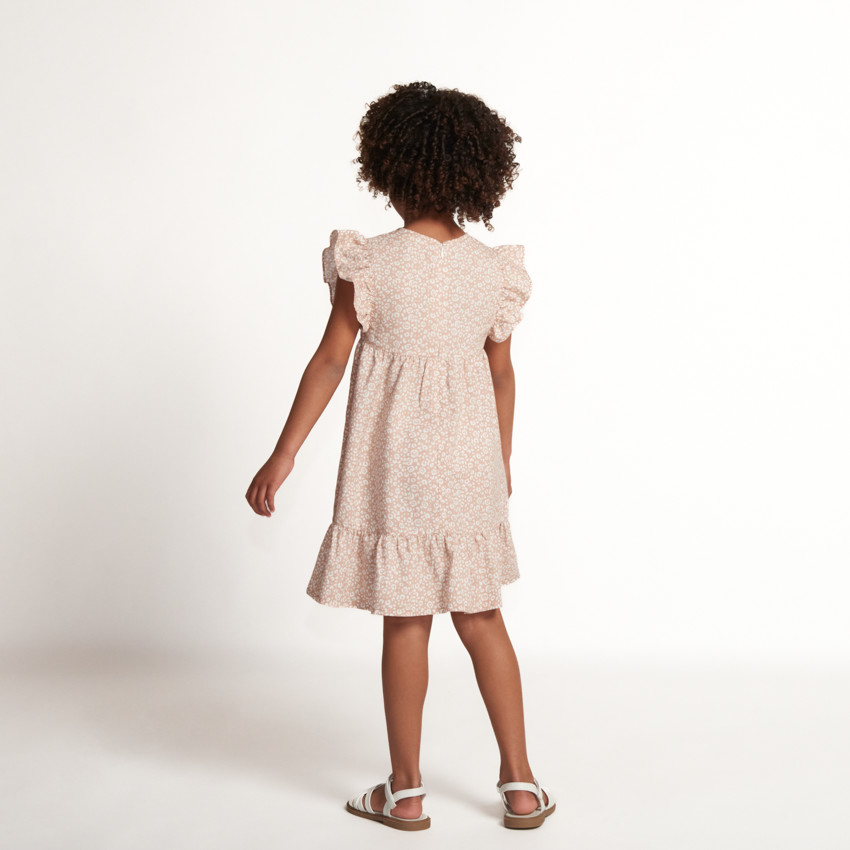 Vestido de manga corta con volantes y estampado moteado para niña  Additional Vestido de manga corta con volantes y estampado moteado para niña