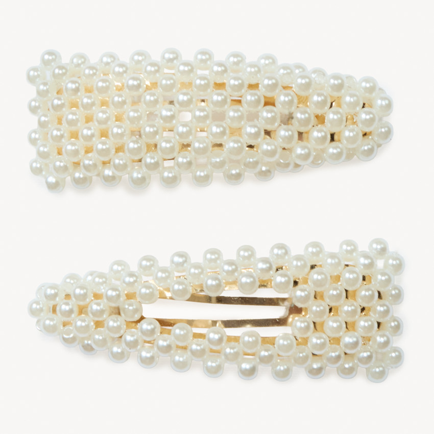 Barretas con perlas de fantasía para niña 