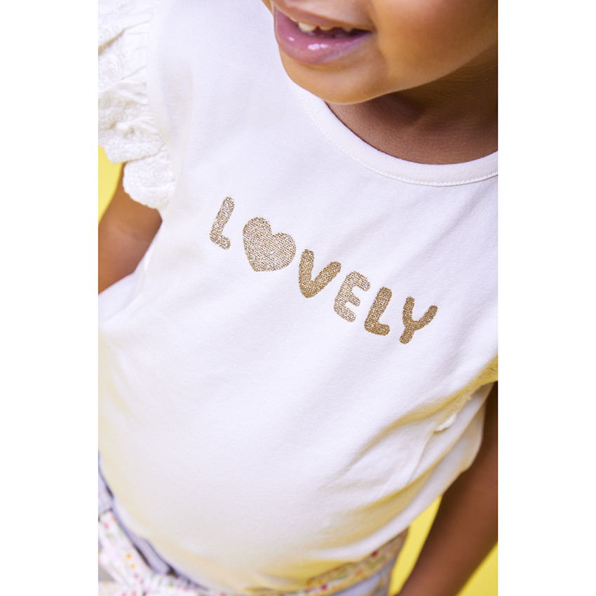 Camiseta manga corta volante 