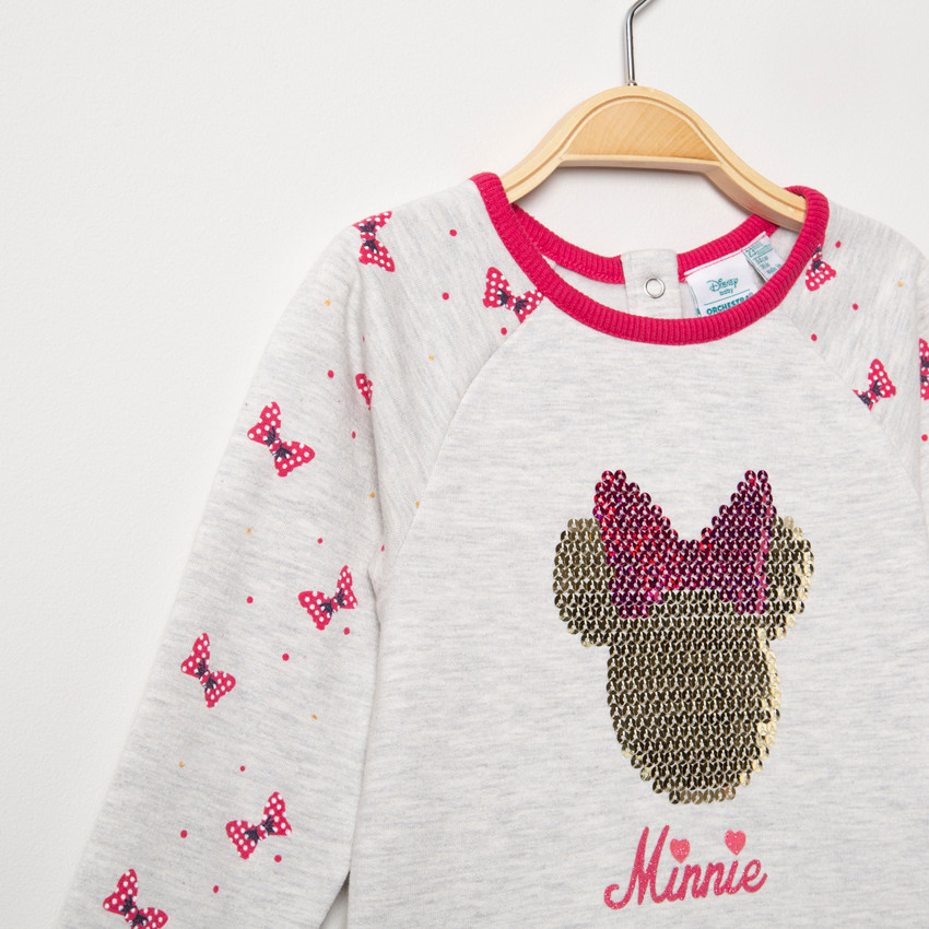 Vestido de manga larga con lazos estampados y Minnie Disney de lentejuelas  Additional Vestido de manga larga con lazos estampados y Minnie Disney de lentejuelas