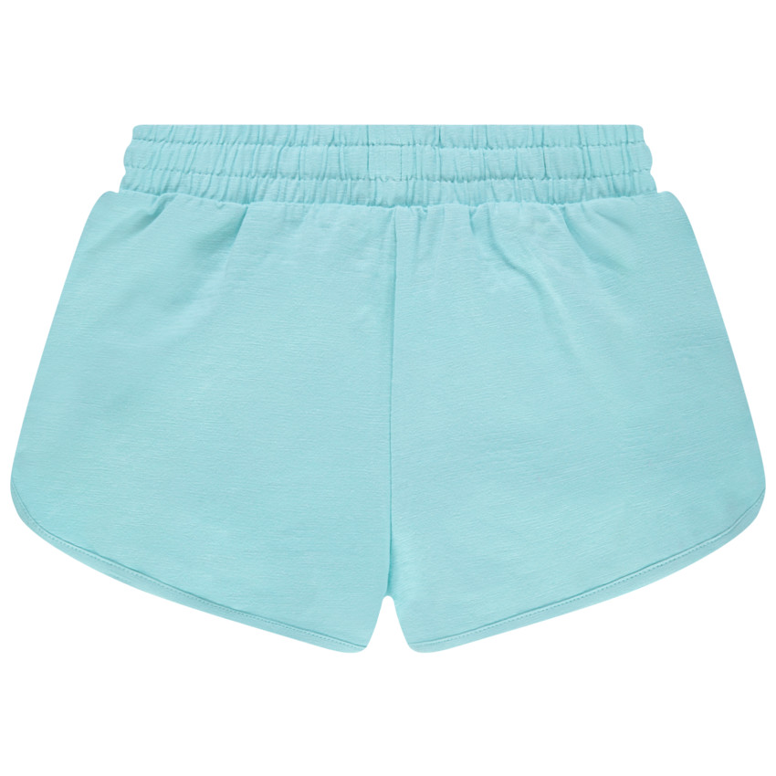 pantalon corto en jersey liso con estampado plateado 