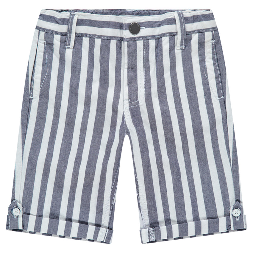 Bermudas con rayas verticales en contraste all-over y bolsillos  Additional Bermudas con rayas verticales en contraste all-over y bolsillos