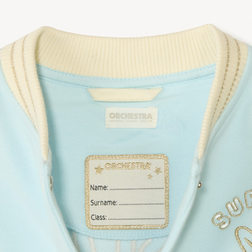 Chaqueta teddy con inscripción 3D para niña 