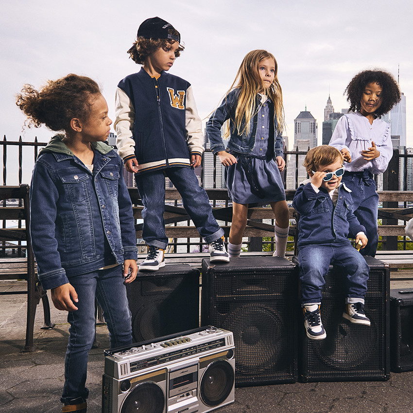 Veste effet jean doublee sherpa pour bebe garcon Orchestra