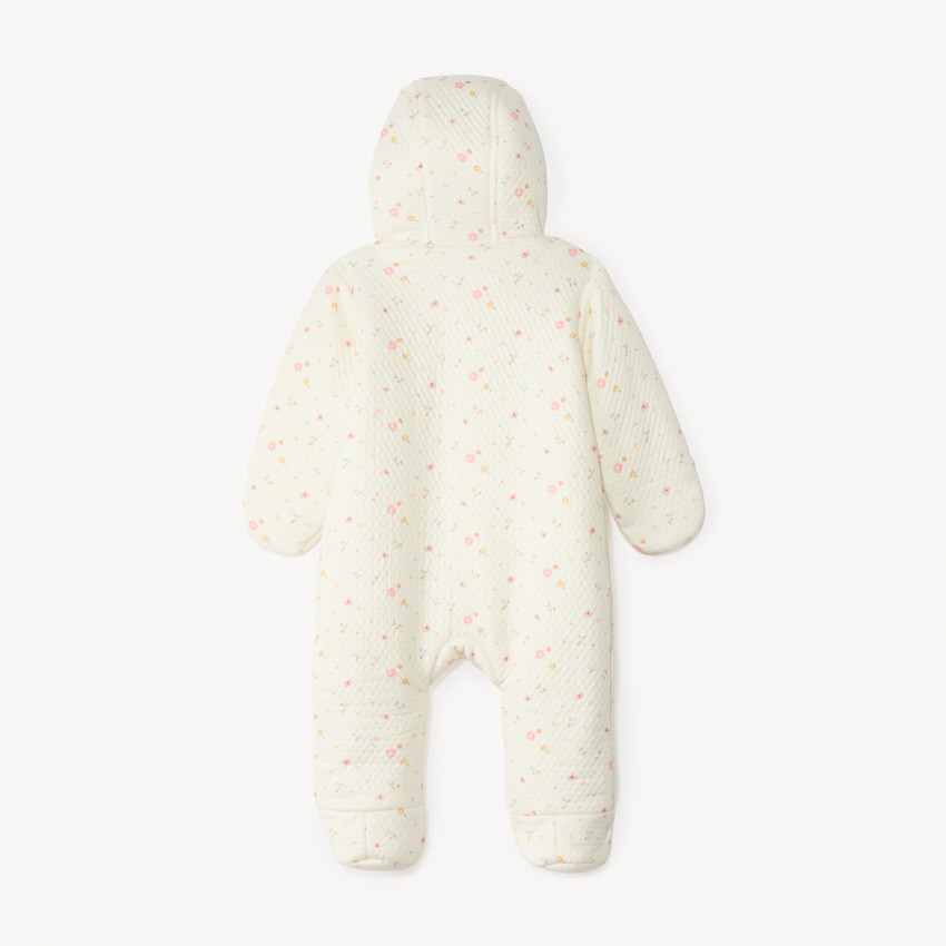 Pelele piloto estampado floral para bebé niña con acabados diferentes según la edad 