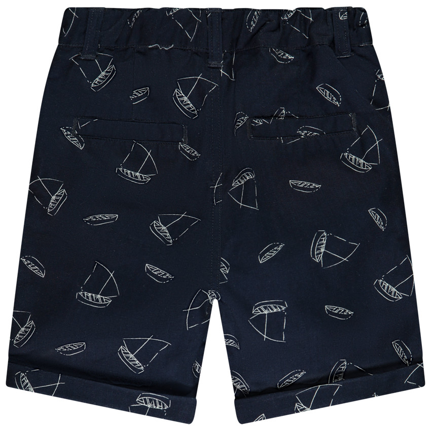 Bermudas de tela estampadas de veleros para niño 