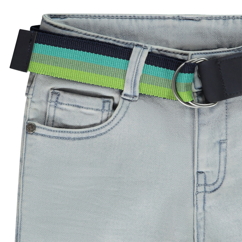 Bermuda efecto vaquero con cinturón desmontable para niño 
