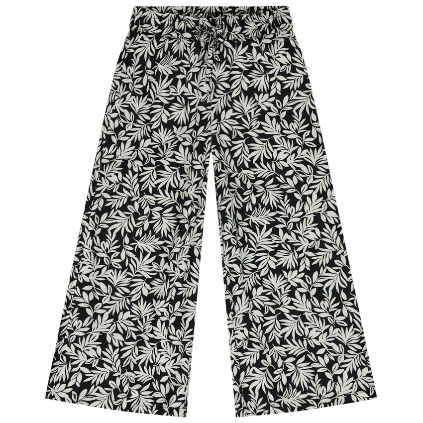 Pantalón fluido acampanado estampado follaje para niña 