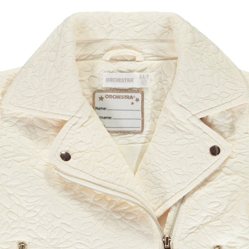 Chaqueta de felpa jacquard floral para niña 