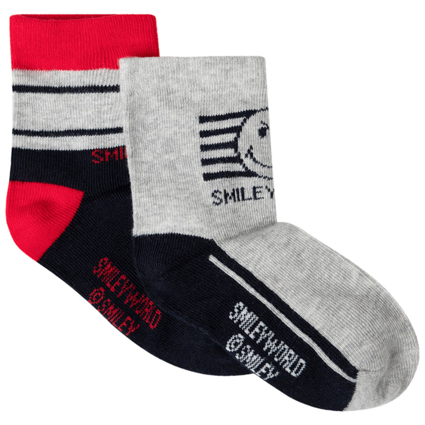 Pack de 2 pares de calcetines a juego motivo  Smiley 