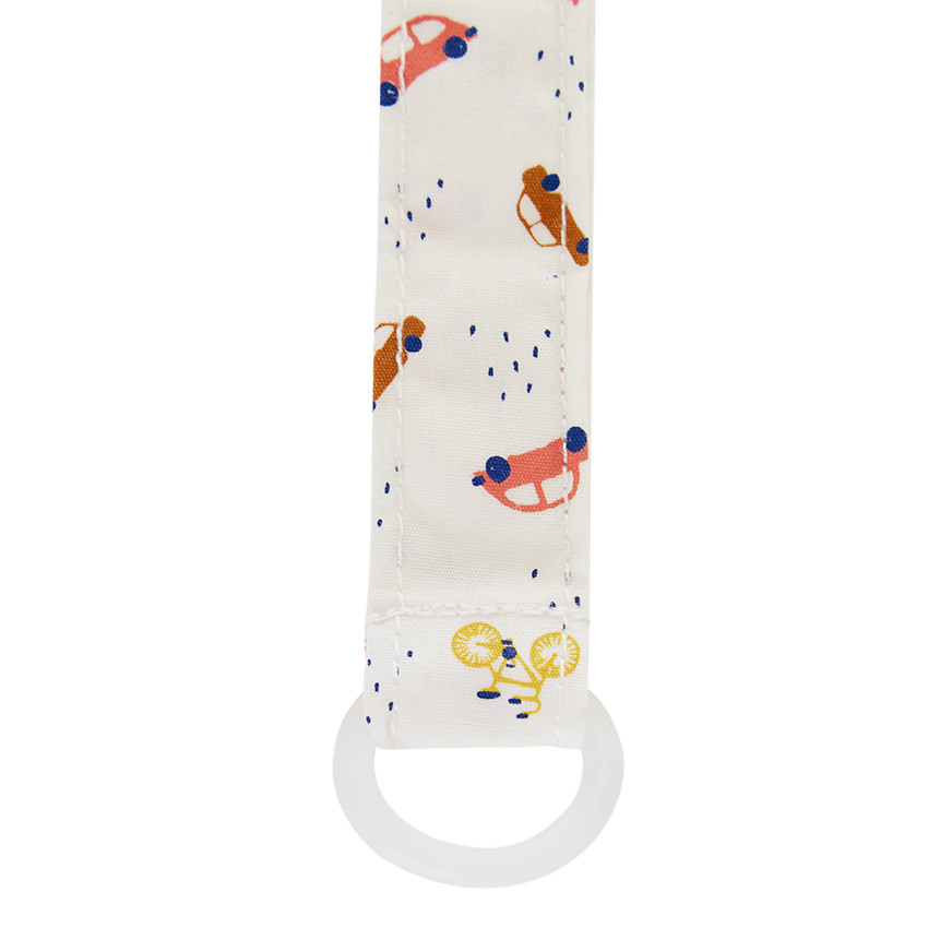 Clip para chupete de madera con diseño de coches 