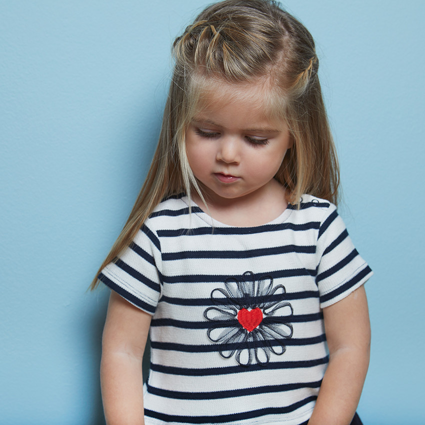 Vestido manga corta efecto 2 en 1 