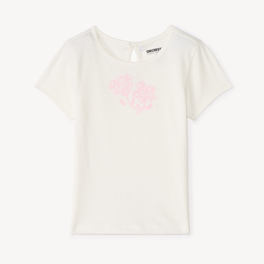 Camiseta de manga corta con estampado divertido para niña. 