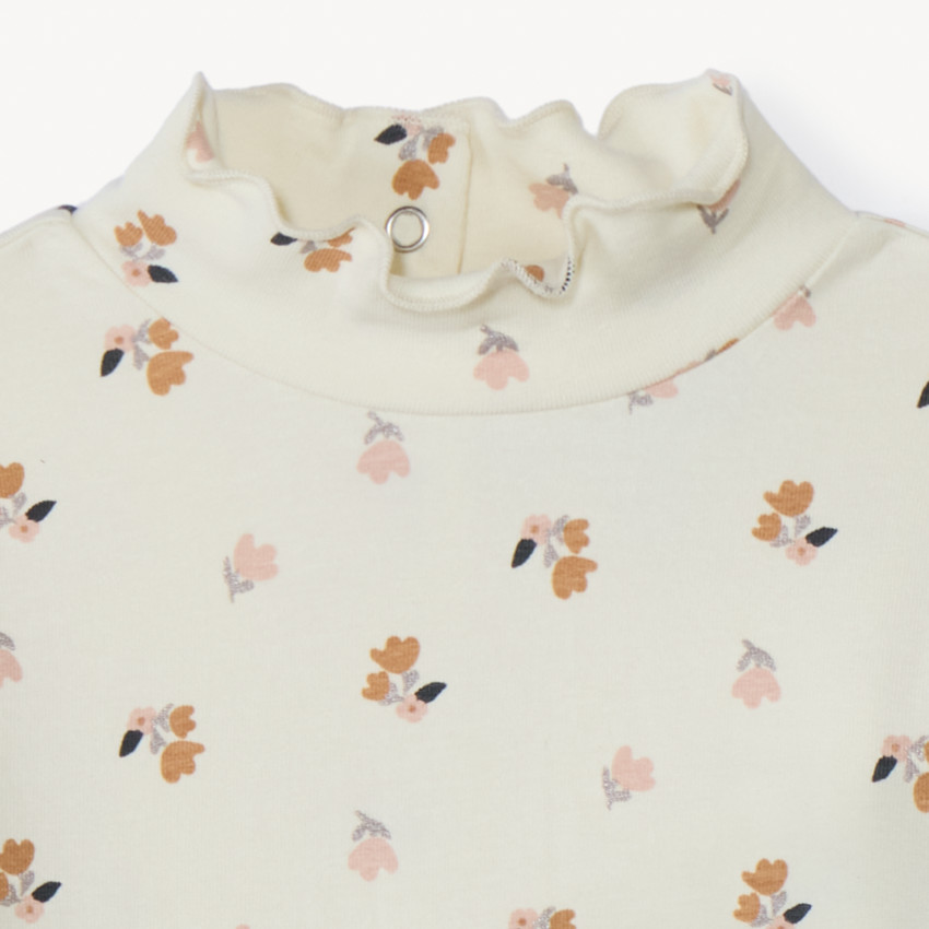 Camiseta de manga larga estampada con flores para niña bebé 