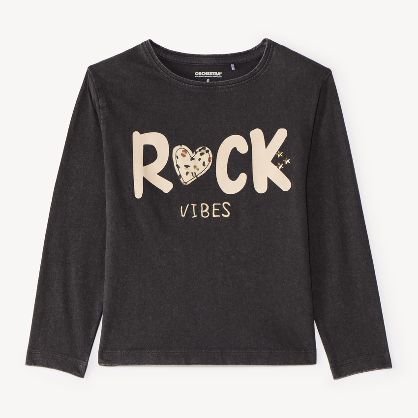 Camiseta de manga larga para niña con estampado "Rock Vibes 
