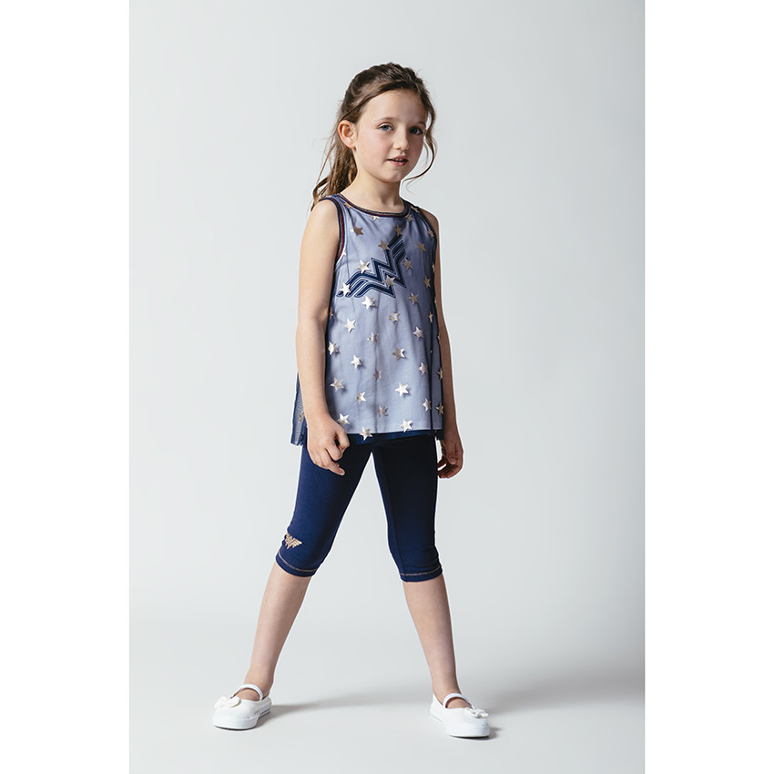 Ensemble avec débardeur en tulle et legging court Wonder Woman 