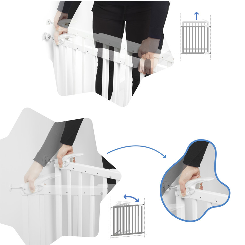 Barrera de seguridad ajustable Deco Pop por presión blanca 