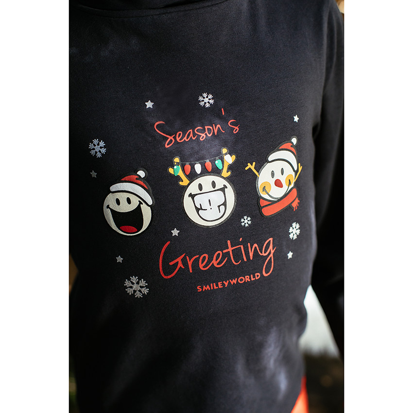 Sous-pull col roulé en coton bio print SmileyWorld esprit Noël  Additional Sous-pull col roulé en coton bio print SmileyWorld esprit Noël