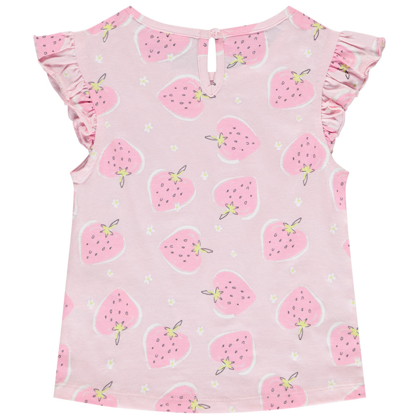 Pack de 4 camisetas de manga corta con volantes para bebé niña 