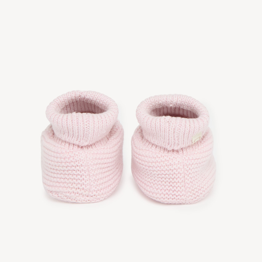 Par de pantuflas de punto liso para niña bebé 