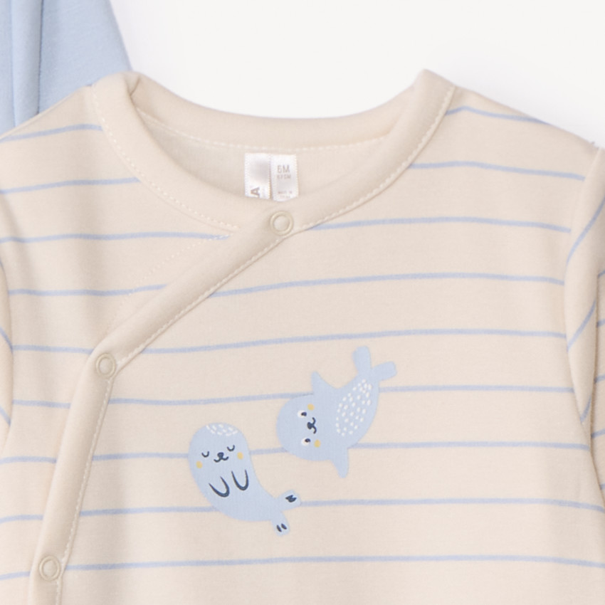 Lot de 3 dors-bien motifs banquise pour bébé garçon avec ouvertures différentes selon l'âge 