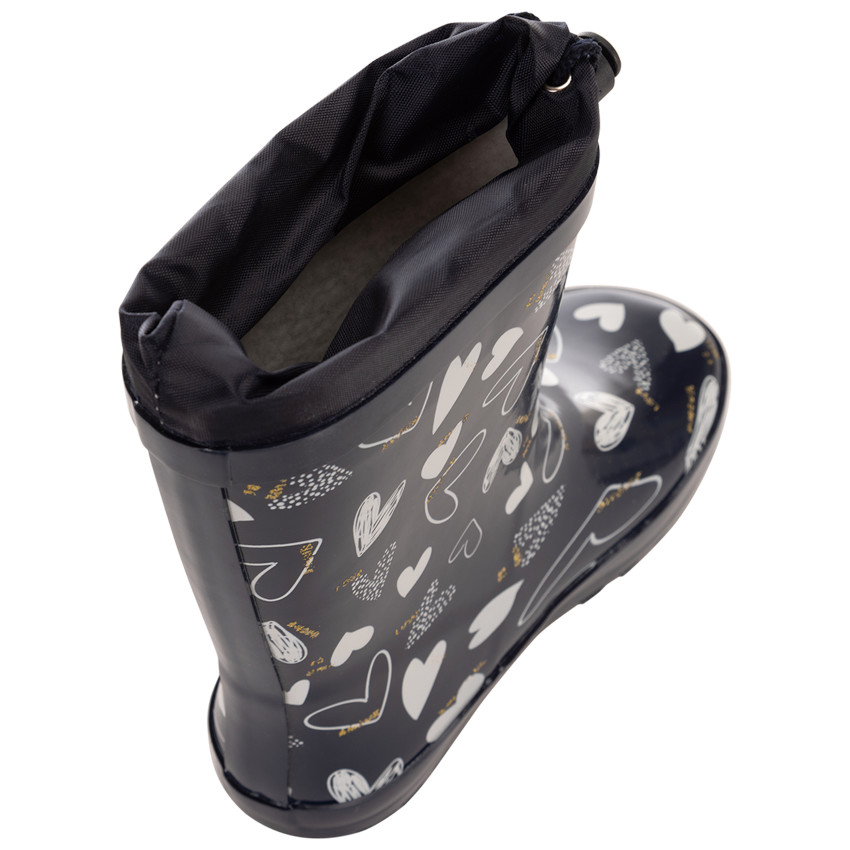 Botas de agua de caucho con la parte superior impermeable y estampado de corazones para niña Main Botas de agua de caucho con la parte superior impermeable y estampado de corazones para niña