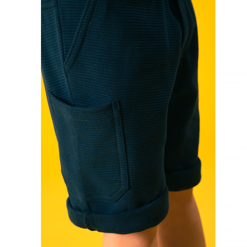 Bermuda en maille nid d'abeille uni pour garçon 