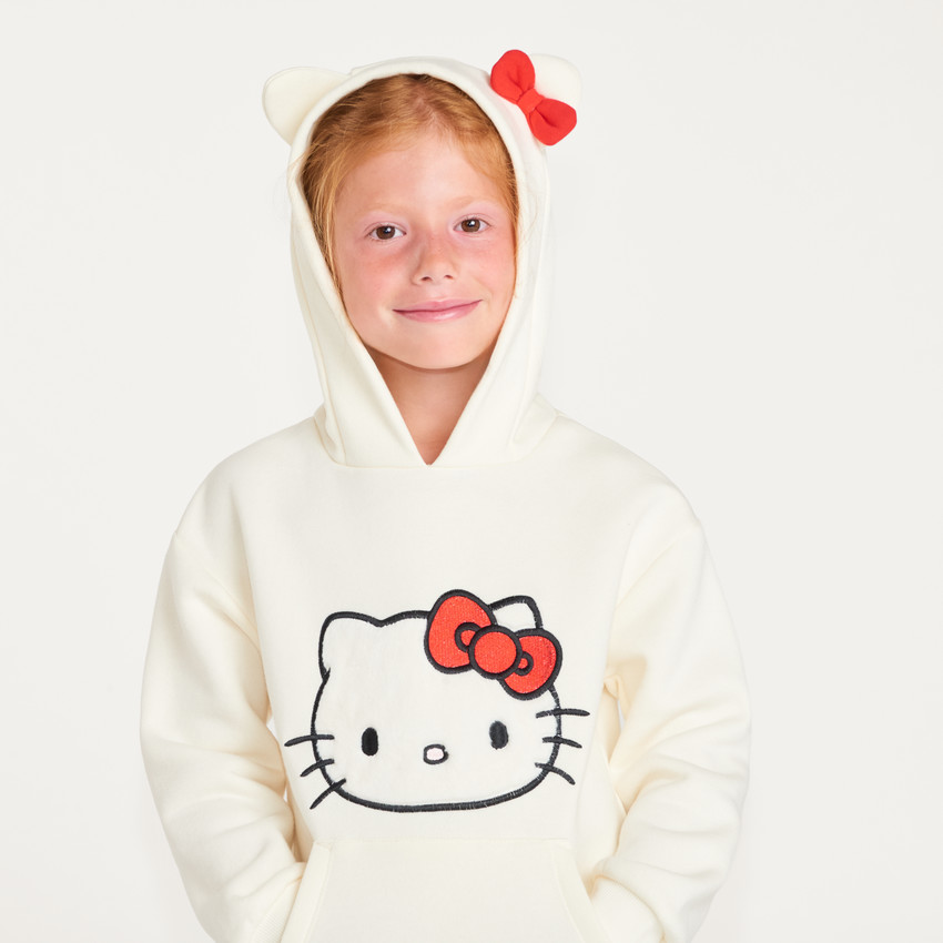 Vestido sudadera con capucha divertido de Hello Kitty niña. 