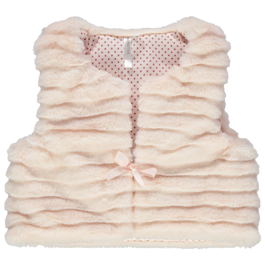 Chaleco sin manga falsa piel forrado jersey 