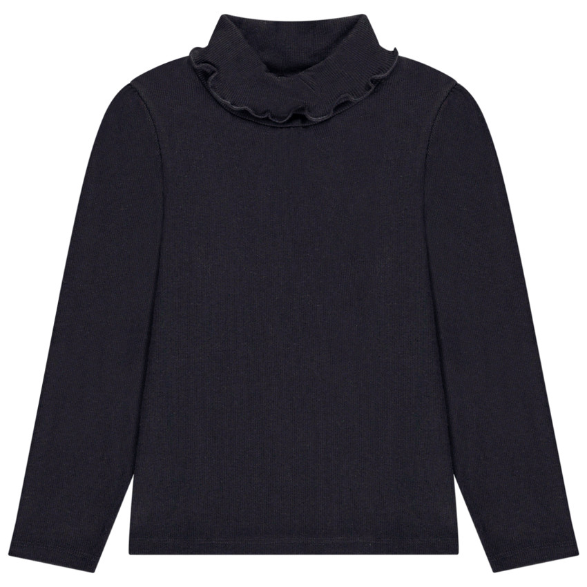 Pelele de punto acanalado con cuello alto y efecto ondulado para niña 