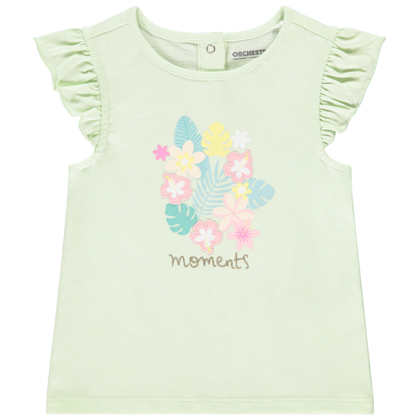 Camiseta de manga corta con volantes y parches para niña  Additional Camiseta de manga corta con volantes y parches para niña