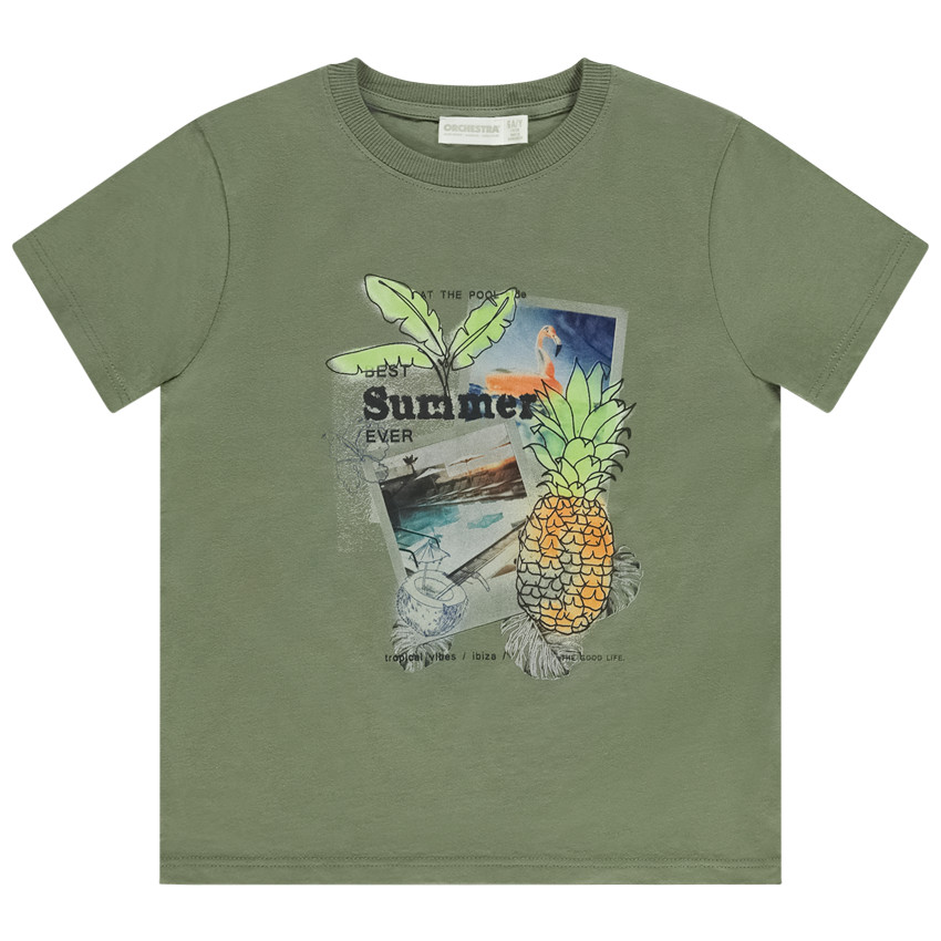 Camiseta manga corta print fantasía piña para niño 