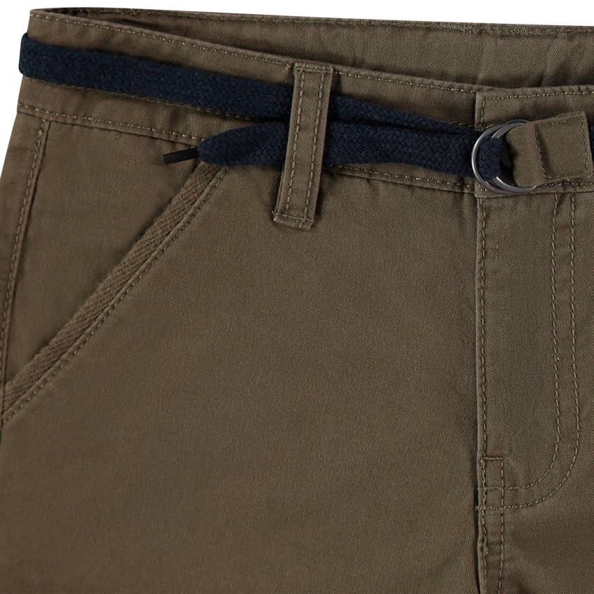Bermudas de algodón lisas con cinturón ajustable Main Bermudas de algodón lisas con cinturón ajustable
