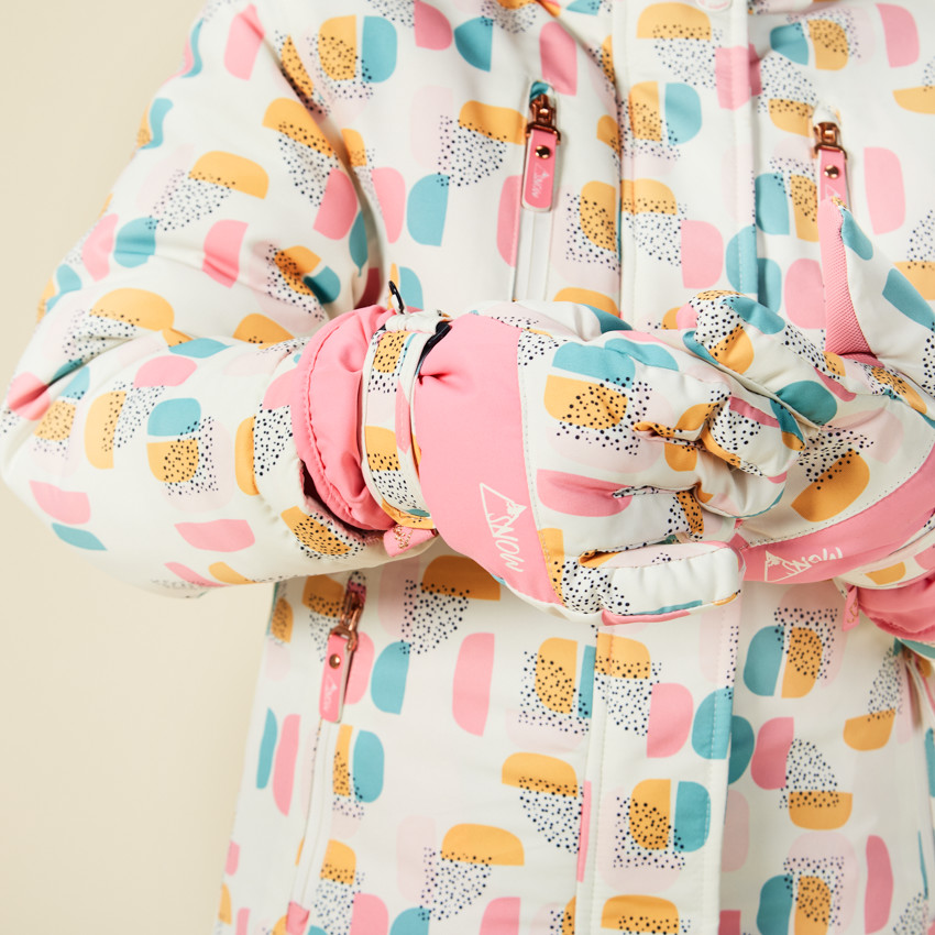 Gants de ski imprimé graphique fille 
