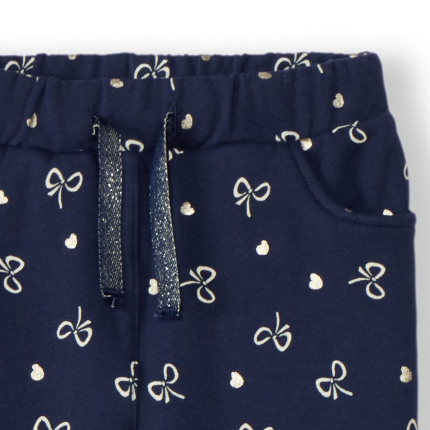 Jogging molleton imprimé nœuds/cœurs pour bébé fille 