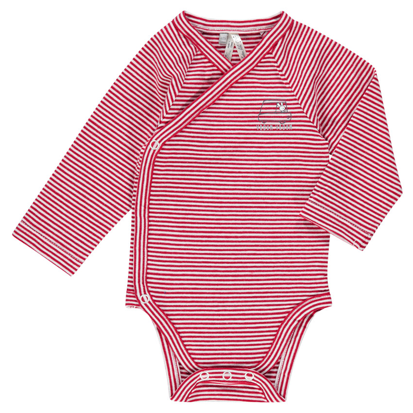 Lote de 3 bodies manga larga de tejido de punto con rayas/liso con estampado 