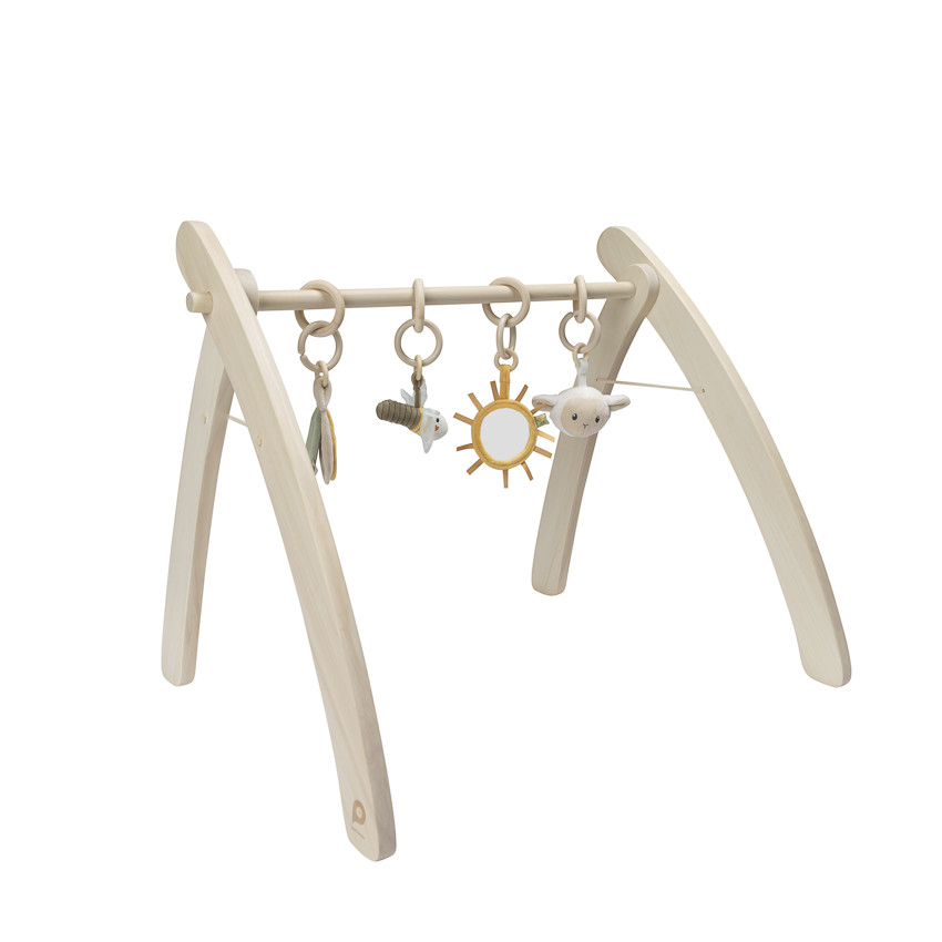 Arco de juegos plegable de madera color natural 