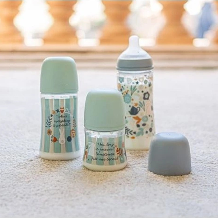 Biberón con tetina fisiológica SX PRO S 150ml Wonderland rayas azul 