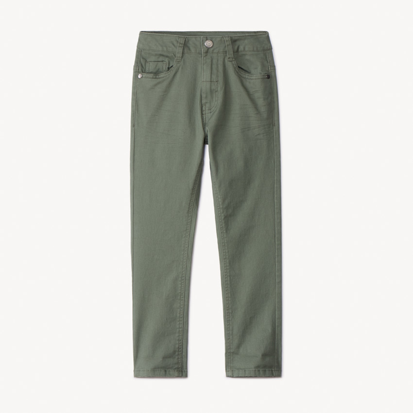 Pantalón de sarga lisa efecto arrugado para niño 