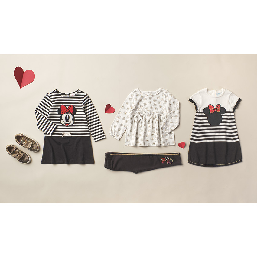Ensemble avec tunique imprimée Minnie Disney et legging à bandes 