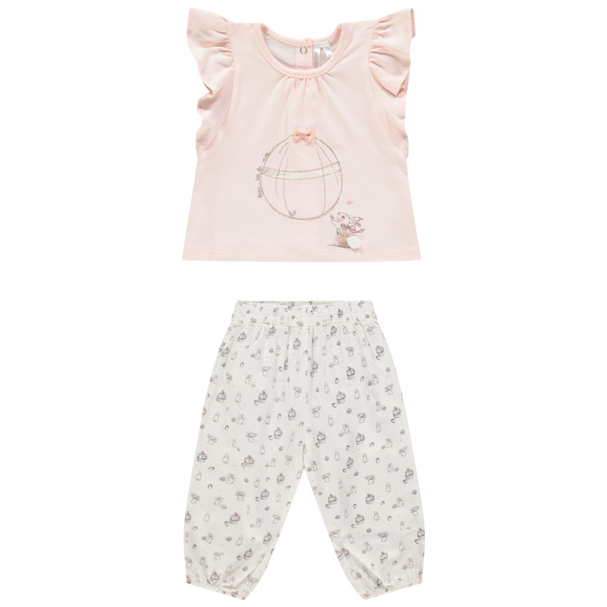 Ensemble avec t-shirt print oeuf et pantalon boule  Additional Ensemble avec t-shirt print oeuf et pantalon boule