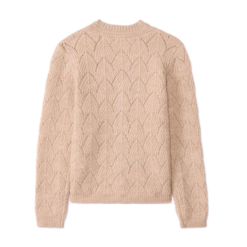 Chaqueta de punto fantasía con abertura trenzada para niña 