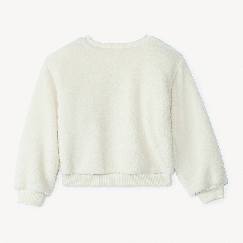 Sudadera oversize de sherpa con efecto de piel de borrego para niña 