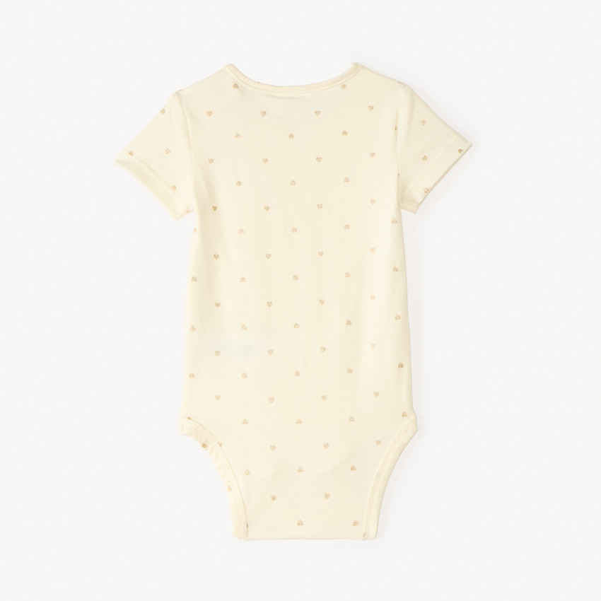 Conjunto corto de 2 piezas body + mono con corazones para bebé niña 