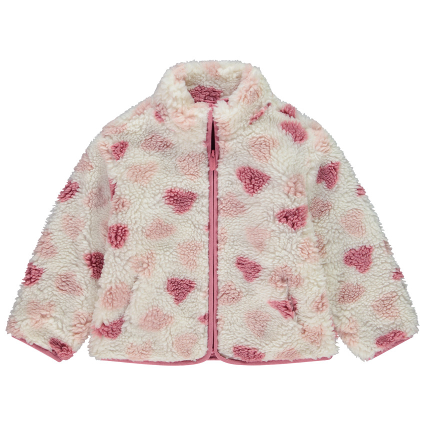 Chaqueta de sherpa con estampado de corazones para niña 