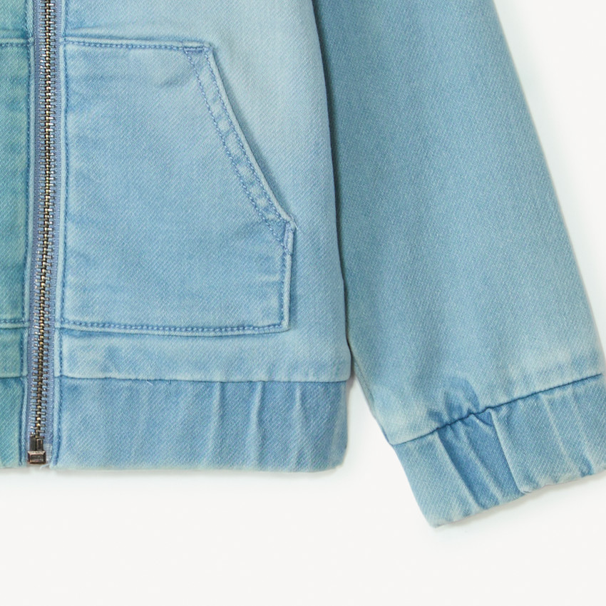 Chaqueta bomber de mezclilla con cuello acanalado para bebé niño 