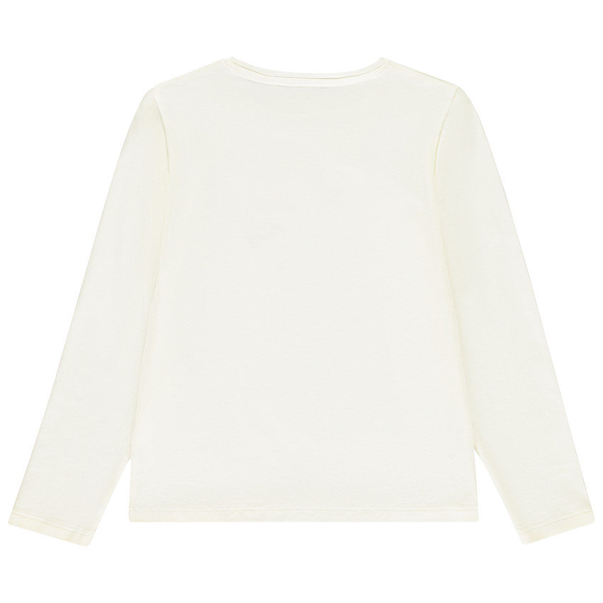 Camiseta de manga larga con estampado de mariposa y lentejuelas para niña 